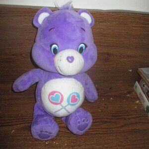 Care Bear Plush Share Bear Heart Lollypop Wide Open Eyes (Cleveland Inc, 2015)